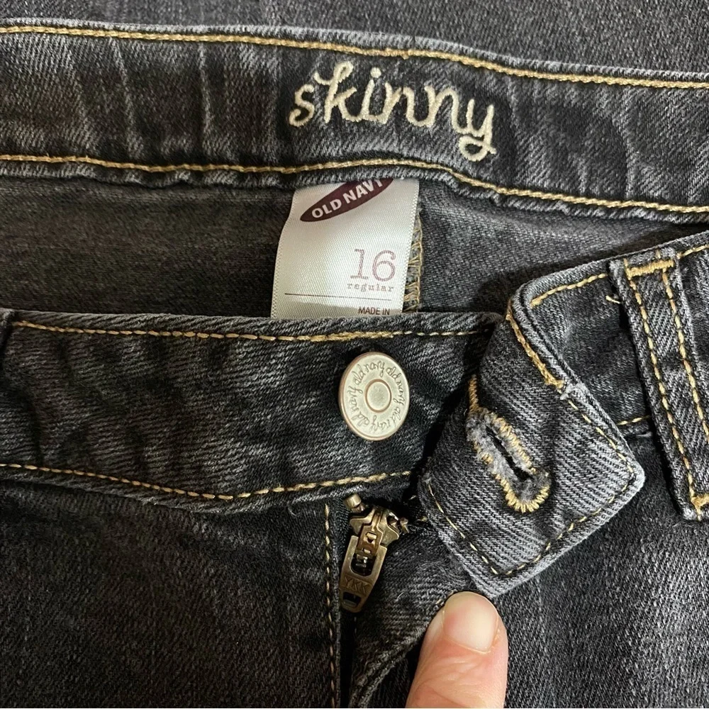 Old Navy Faded Black Denim Boys Skinny Jeans